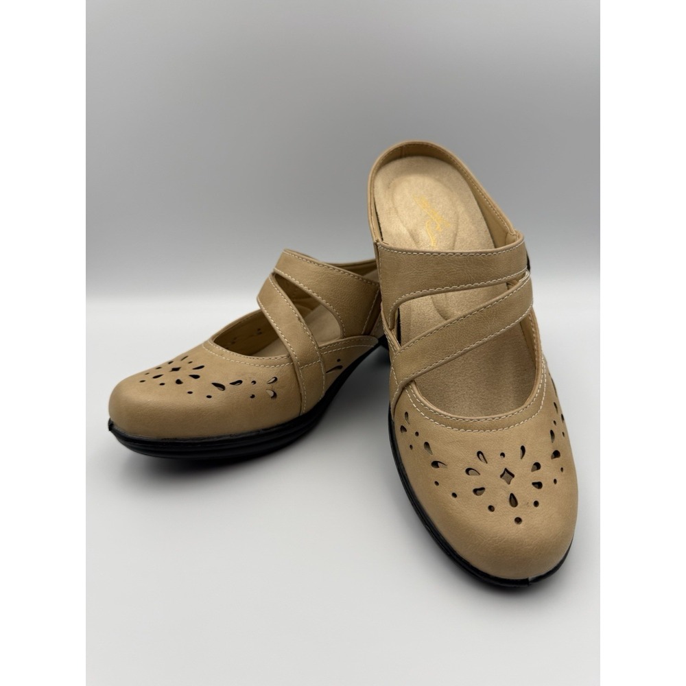 Easy‎ Street Comfort Wave Sandals Womens 8M Tan Slip On Comfort NWOT